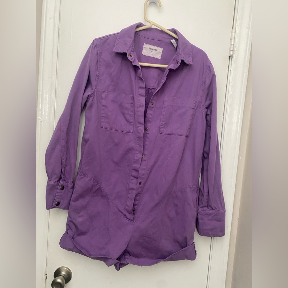 ONE TEASPOON Purple Jumpsuit Prophecy Purple Dove Romper Shorts Long Sleeve - Picture 4 of 12